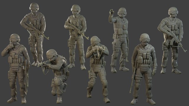 CzechSlovak Police Tactical Unit CPTU1 Pack1 Modèles 3D en vedette .c4d .max .obj .3ds .fbx .stl .blend 