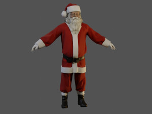 Santa Claus Male ACC 5160 T Pose 3D Model