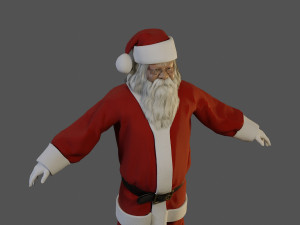 Santa Claus Male ACC 5160 T Pose 3D Model