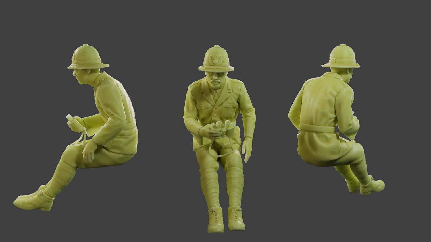 Italian officer Sit ww2 IT1 3D Print Model .c4d .max .obj .3ds .fbx .stl .blend