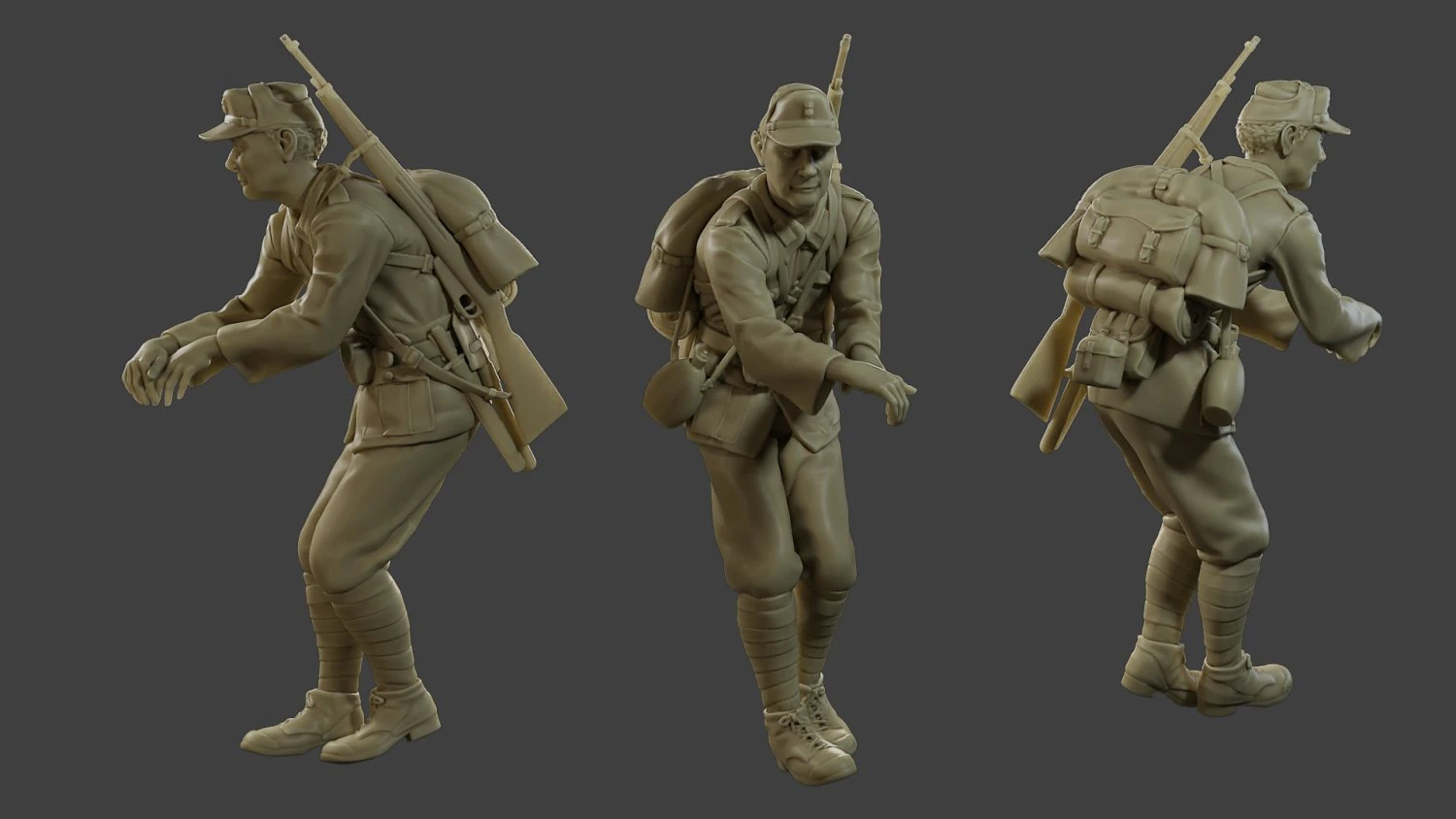 Italian soldier Attach ww2 IT10 3D Print Model .c4d .max .obj .3ds .fbx .stl .blend