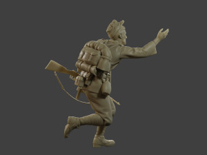 Italian soldier Run ww2 IT10 3Dプリントモデル