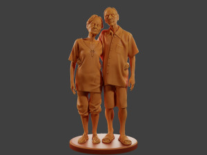 Casual elderly couple CEC1 001 3D Print Model