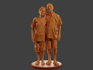 Casual elderly couple CEC1 001 3D Print Model