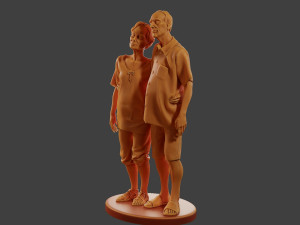 Casual elderly couple CEC1 001 3D Print Model