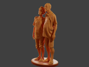 Casual elderly couple CEC1 001 3D Print Model