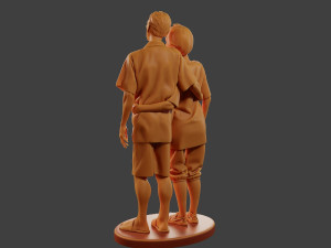 Casual elderly couple CEC1 001 3D Print Model
