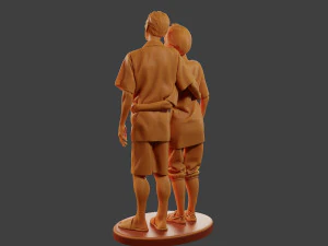 Casual elderly couple CEC1 001 3D Print Model