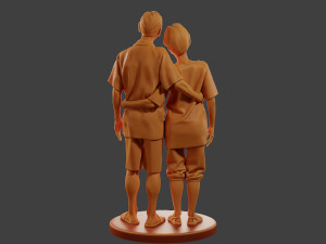Casual elderly couple CEC1 001 3D Print Model