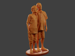 Casual elderly couple CEC1 001 3D Print Model