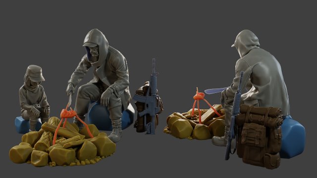 Post-Apocalyptic Male PAM2 003 Modelo de Impressão 3D .c4d .max .obj .3ds .fbx .stl .blend 