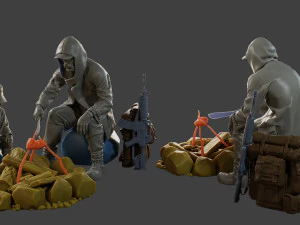 PAM2 Pria Pasca-Apokaliptik 003 Model Cetak 3D