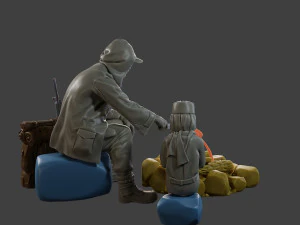 Post-Apocalyptic Male PAM2 003 3D Print Model