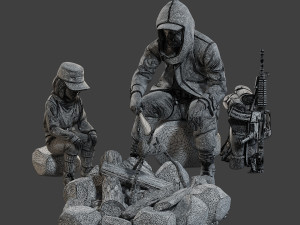 Post-Apocalyptic Male PAM2 003 Modelo de Impressão 3D