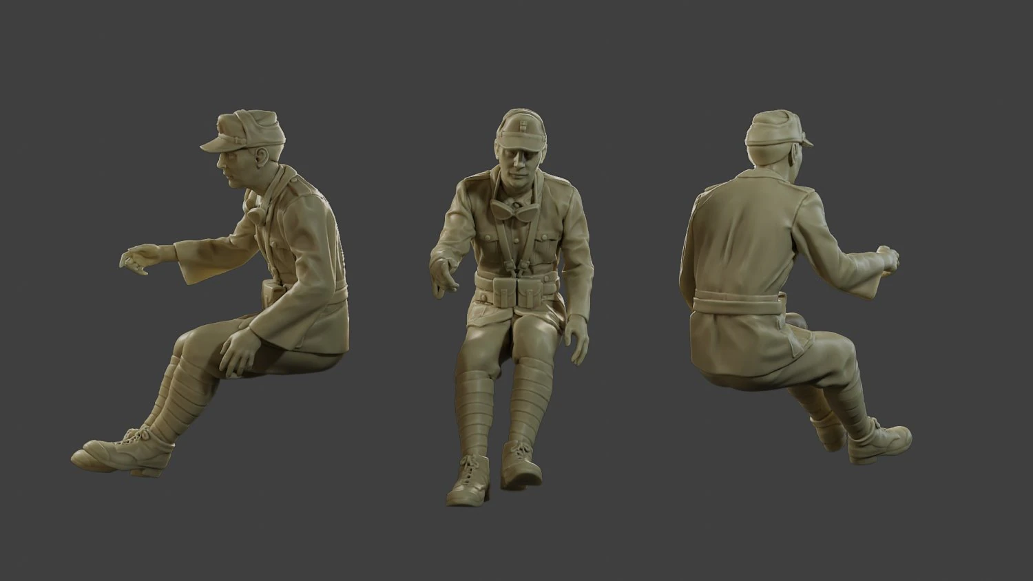 Italian soldier Sit ww2 IT10 3D Print Model .c4d .max .obj .3ds .fbx .stl .blend 