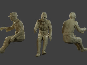 Italian soldier Sit ww2 IT10 3D Print Model