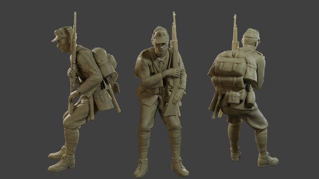 Italian soldier Sit2 ww2 IT10 3D-Druckmodell .c4d .max .obj .3ds .fbx .stl .blend 