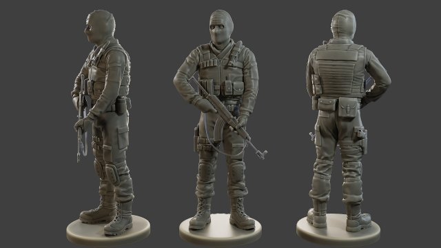 CzechSlovak Police Tactical Unit CPTU2 001 Modèles 3D en vedette .c4d .max .obj .3ds .fbx .stl .blend 