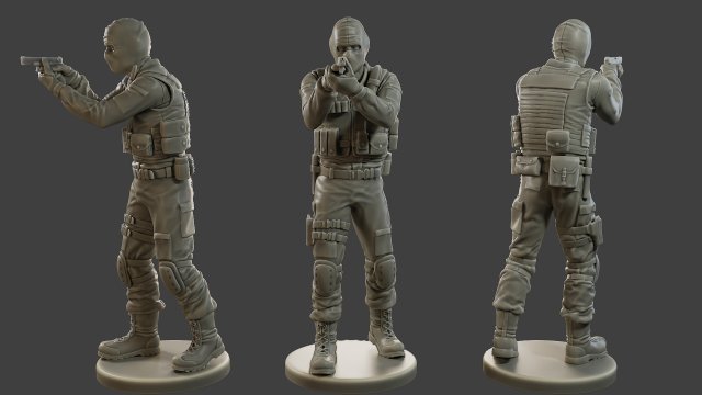 CzechSlovak Police Tactical Unit CPTU2 003 3D Принт Модель .c4d .max .obj .3ds .fbx .stl .blend 
