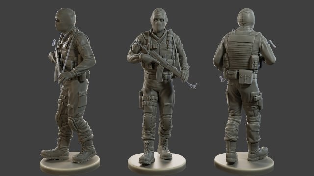 CzechSlovak Police Tactical Unit CPTU2 007 3D 打印模型 .c4d .max .obj .3ds .fbx .stl .blend 