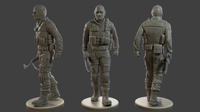 CzechSlovak Police Tactical Unit CPTU2 008 3D-Druckmodell .c4d .max .obj .3ds .fbx .stl .blend 