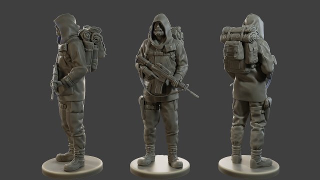 Post-Apocalyptic Male PAM2 004 3D-printmodel .c4d .max .obj .3ds .fbx .stl .blend 