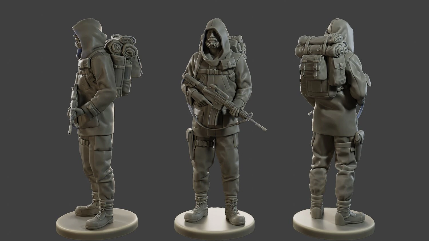 Post-Apocalyptic Male PAM2 004 3D Print Model .c4d .max .obj .3ds .fbx .stl .blend 