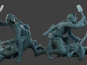 German vs British soldier ww1 Versus1 001 3D Принт Модель