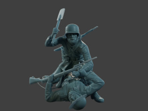 German vs British soldier ww1 Versus1 001 3D-printmodel