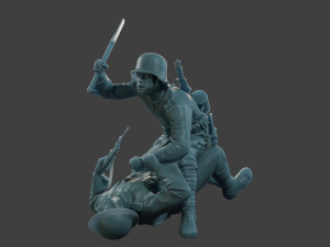German vs British soldier ww1 Versus1 001 3D-printmodel