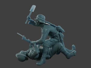 German vs British soldier ww1 Versus1 001 3D Print Model