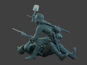 German vs British soldier ww1 Versus1 001 3D-printmodel
