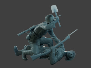 German vs British soldier ww1 Versus1 001 3D-printmodel