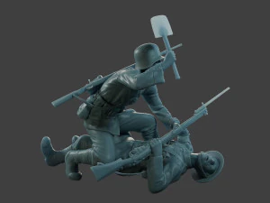 German vs British soldier ww1 Versus1 001 3D Print Model