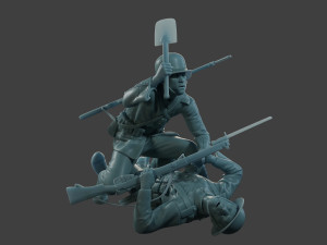 German vs British soldier ww1 Versus1 001 3D-printmodel