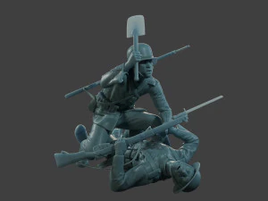German vs British soldier ww1 Versus1 001 3D Print Model