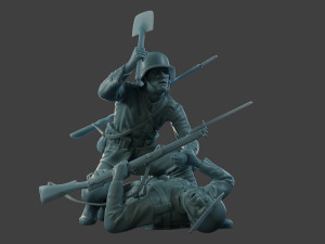 German vs British soldier ww1 Versus1 001 3D-printmodel