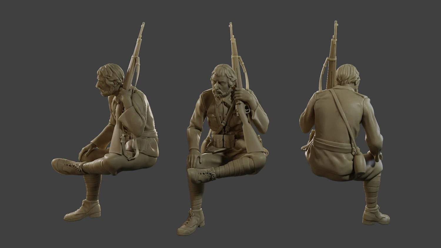 Italian soldier Sit3 ww2 IT10 3D Print Model .c4d .max .obj .3ds .fbx .stl .blend 