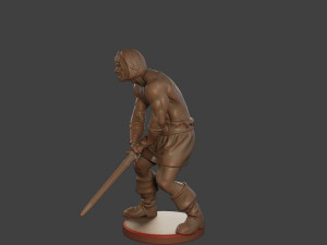 Male Barbarian 2HSword Attacking3 3D Принт Модель