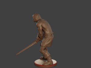 Male Barbarian 2HSword Attacking3 3D Принт Модель