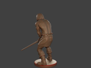 Male Barbarian 2HSword Attacking3 3D Принт Модель