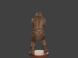 Male Barbarian 2HSword Attacking3 3D Принт Модель