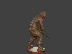 Male Barbarian 2HSword Attacking3 3D Принт Модель