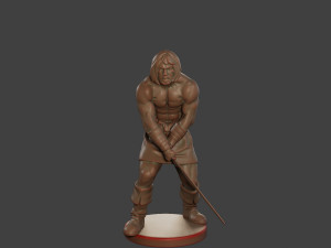 Male Barbarian 2HSword Attacking3 3D Принт Модель