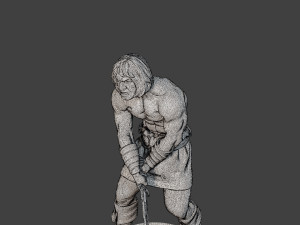 Male Barbarian 2HSword Attacking3 3D Принт Модель