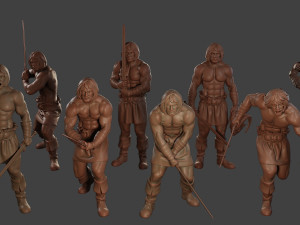 Male Barbarian 2HSword Pack 1 Modèles 3D en vedette