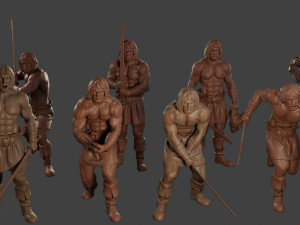 Male Barbarian 2HSword Pack 1 Modèles 3D en vedette