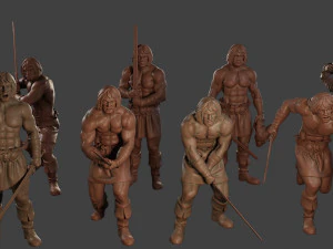Male Barbarian 2HSword Pack 1 3D Print Model