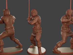Male Barbarian 2HSword Pack 1 3D Print Model