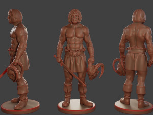 Male Barbarian 2HSword Pack 1 Modèles 3D en vedette